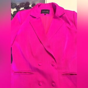 Lucy Paris Fuchsia Double-Breasted Blazer